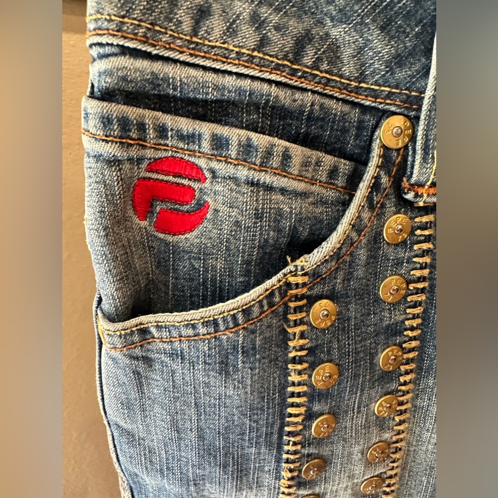 VINTAGE PEPE JEANS LONDON GARMENT DETAILS WOMENS CROP JEAN JE SIZE 28 BLUE - Picture 6 of 12